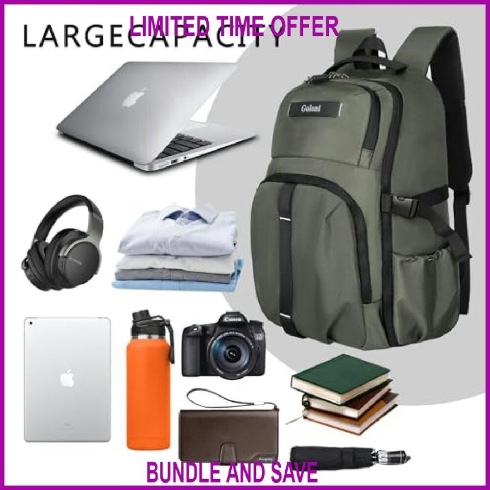 35L Travel Laptop Backpack, TSA-Approved, Water-Resistant, 15.6 Inch Compartment - Picture 6 of 8